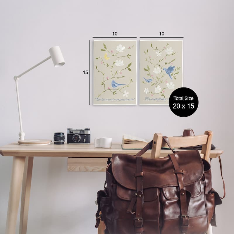 Stupell Floral Comforting Proverbs Wall Plaque Art Design By Lucille Price (Set of 2)