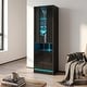 preview thumbnail 7 of 6, Meble Furniture Disparo 01 Tall LED Bookcase with 9 Shelves & 16-Color Lighting, 22W x 15.7D x 70.9H inches, High Gloss & Matte