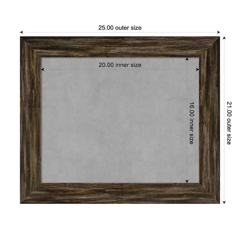 Amanti Art Fencepost Brown Narrow Framed Magnetic Board - Board Size 20x16