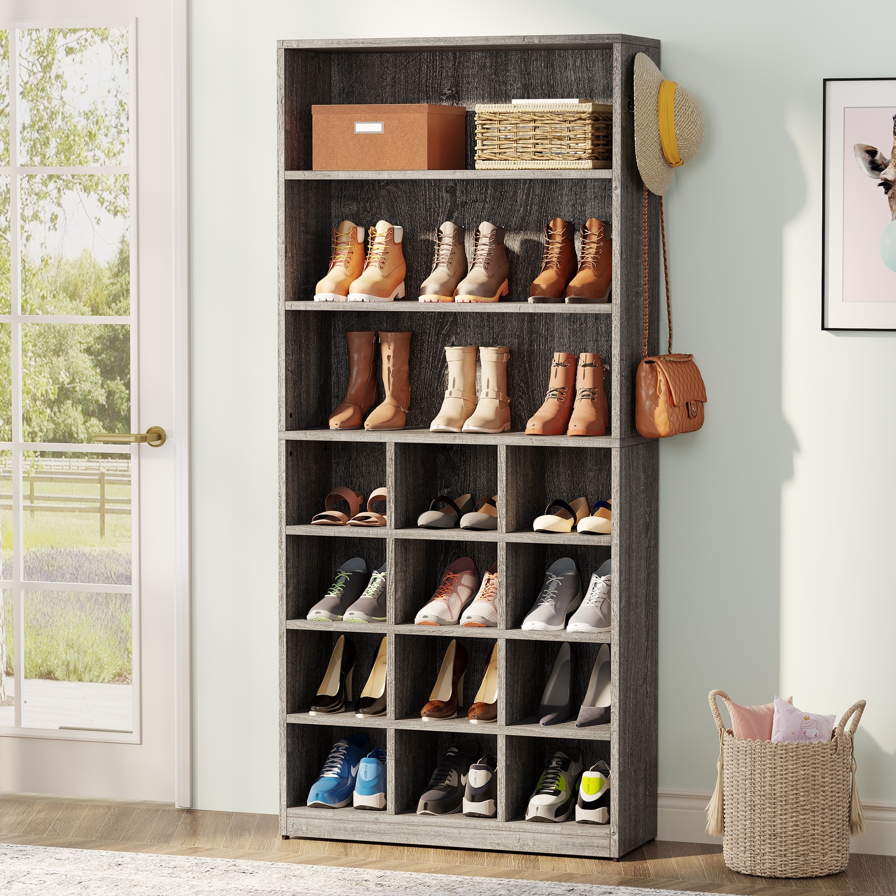 Modern wood shoe online storage cubby