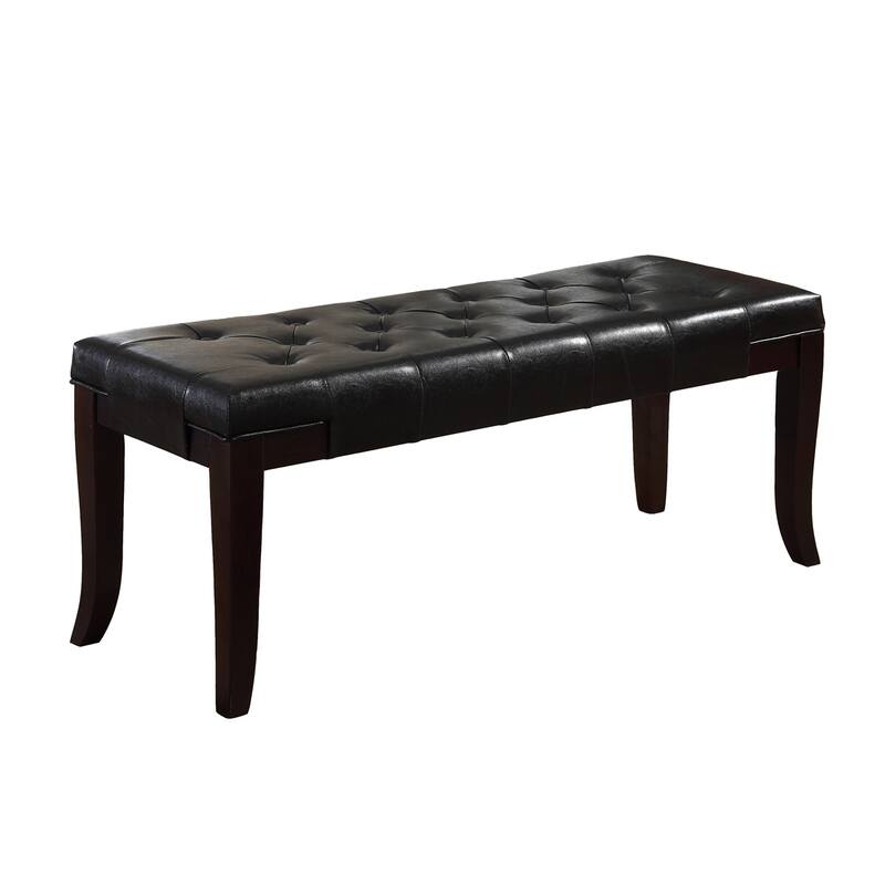 Linon Tufted Bench, Fabric/Faux Leather