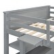 preview thumbnail 44 of 43, Twin Size Loft Bed Kids Bed Frame Wooden Storage Bed with Desk, Shelves, Pull-out Drawers, Ladder and Guardrail