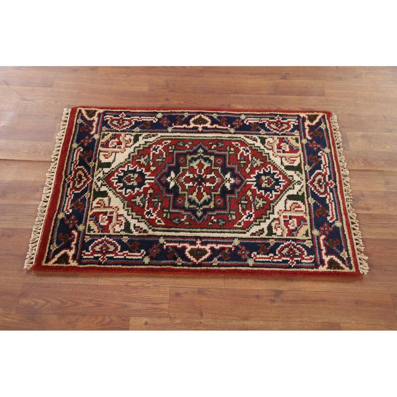 Geometric Heriz Serapi Accent Rug Handmade Wool Carpet - 2'0" x 3'0"