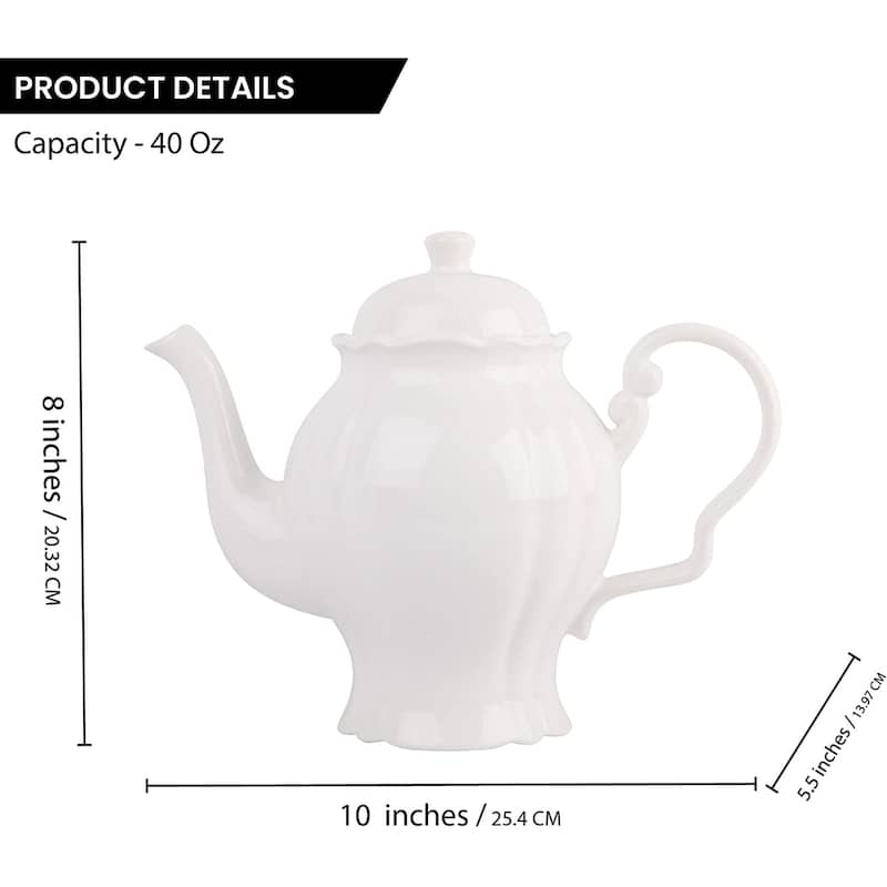 European Style Ceramic Teapot Coffee Pot Water Pot Porcelain Vintage Gift Tea Pot