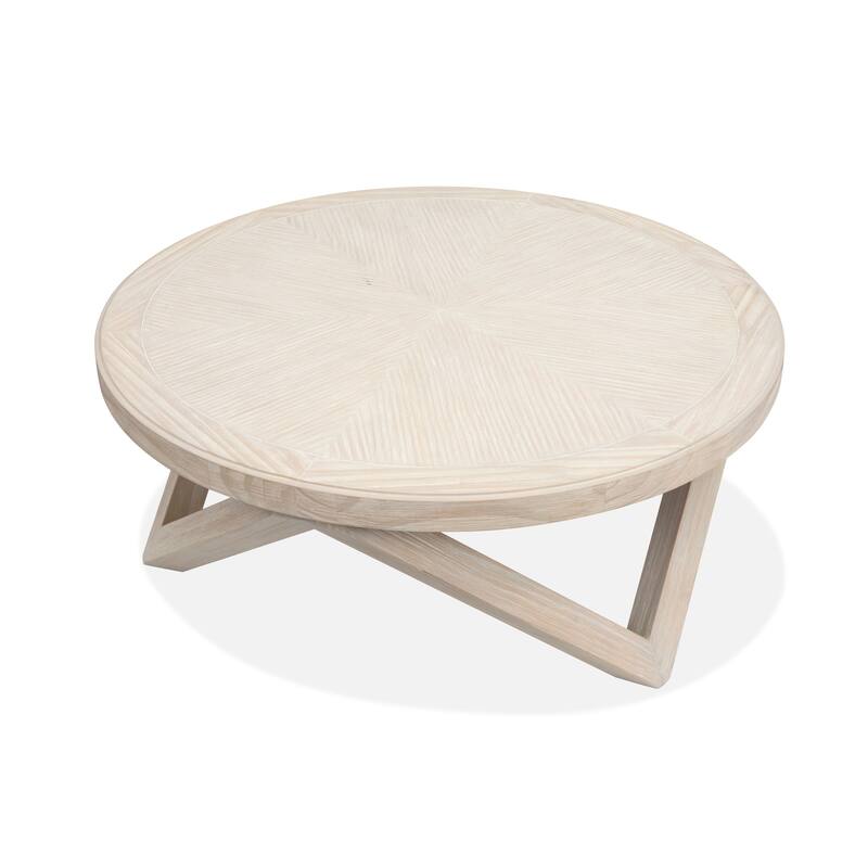 Magnussen Home Bostwick Coconut Cream Round Cocktail Table - 40''W x 40''D x 16''H