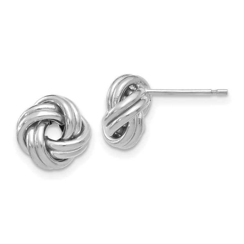 Curata 14k White Gold 9.5mm Polished Love Knot Post Earrings