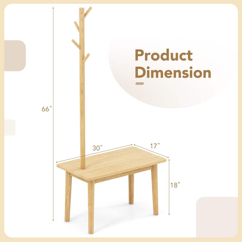 Costway End Table with Coat Rack 2-in-1 Side Table 3 Hooks for Hats - See Details