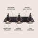 preview thumbnail 10 of 20, Cora 24.5" 3-Light Industrial Farmhouse Iron LED Vanity, Oil Rubbed Bronze by JONATHAN Y - 3 Light