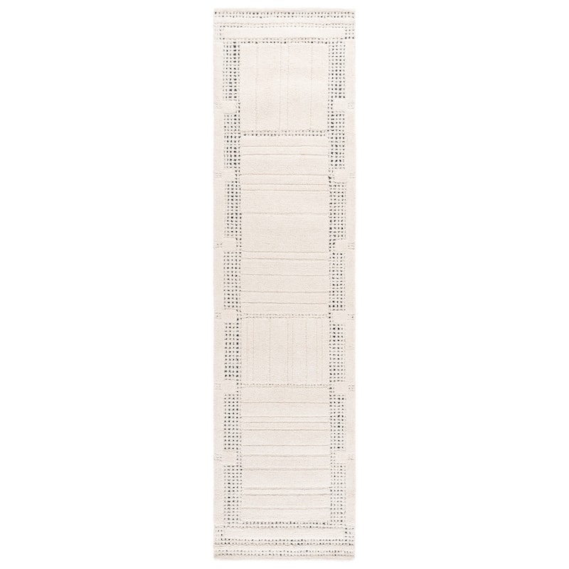 SAFAVIEH Handmade Harvest Rasa Wool Rug - 2'3" x 9' Runner - Ivory