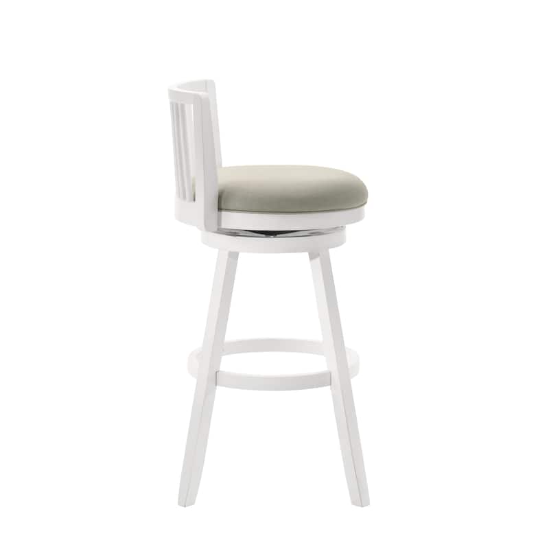 Harper Modern Swivel Bar Stool, Upholstered Counter Height Chair with Solid Wood Frame