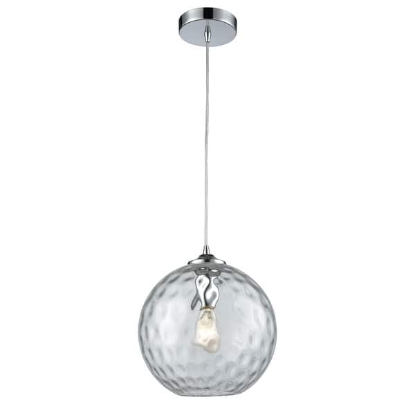 slide 2 of 5, Atlas Lighting Watersphere Mid Century Modern Textured Orb Pendant Light for Kitchen Island or Above Dining Table - 10 in. Wide Clear Glass