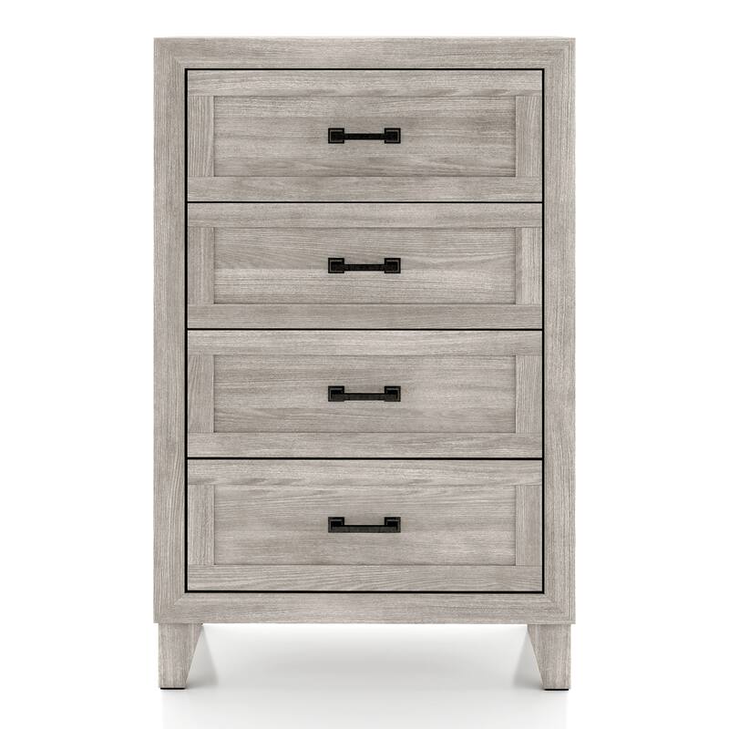 Furniture of America Holland Washed White Melamine Top 4-Drawer Chest