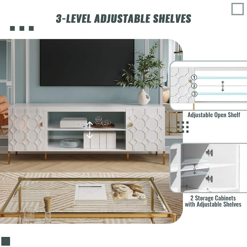 Clihome High Gloss Storage 70'' TV Stand