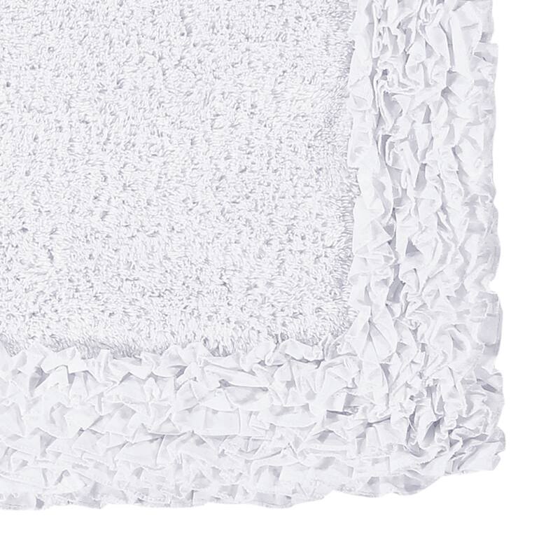 Better Trends 100% Cotton Super Soft & Water Absorbent Bathroom Rugs–Shaggy Border Tufted Machine Washable Tumble Dry Bath Mats
