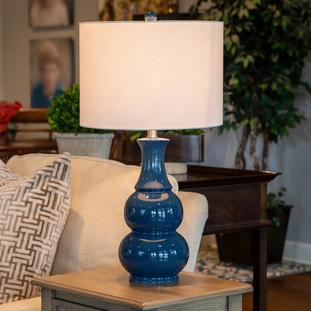 Copper Grove Arans Table Lamp with Off-white Drum Shade (26.5)