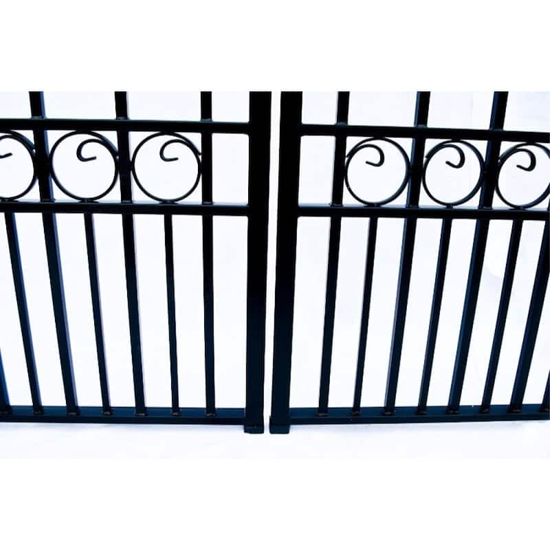 ALEKO Steel Dual Paris Style Driveway 14 ft with Pedestrian Gate - 14 ft x 6 ft / 5 ft x 4 ft