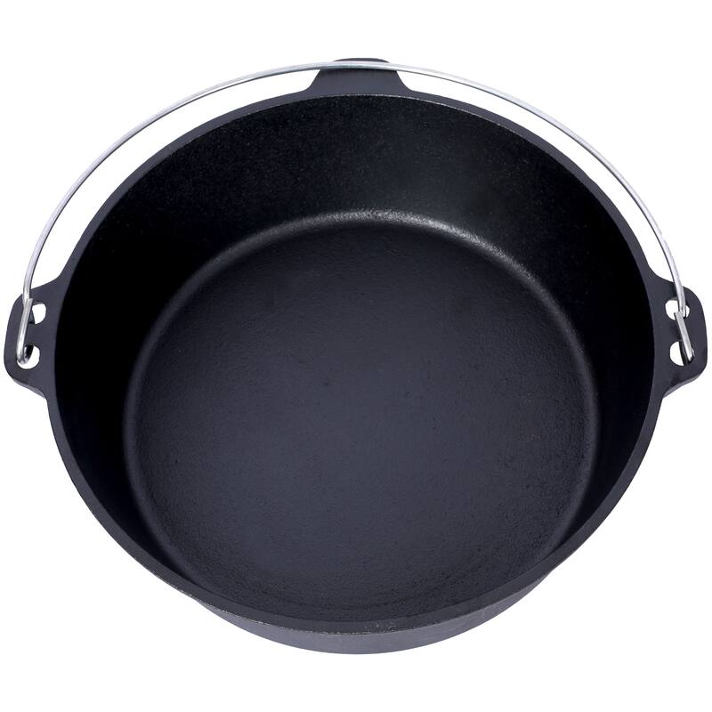 Anmytek Heavy Duty Pre-Seasoned Cast Iron Dutch Oven with Lid Lifter for Campfire, Stove, BBQ, Baking, Braising,Slow Cooking