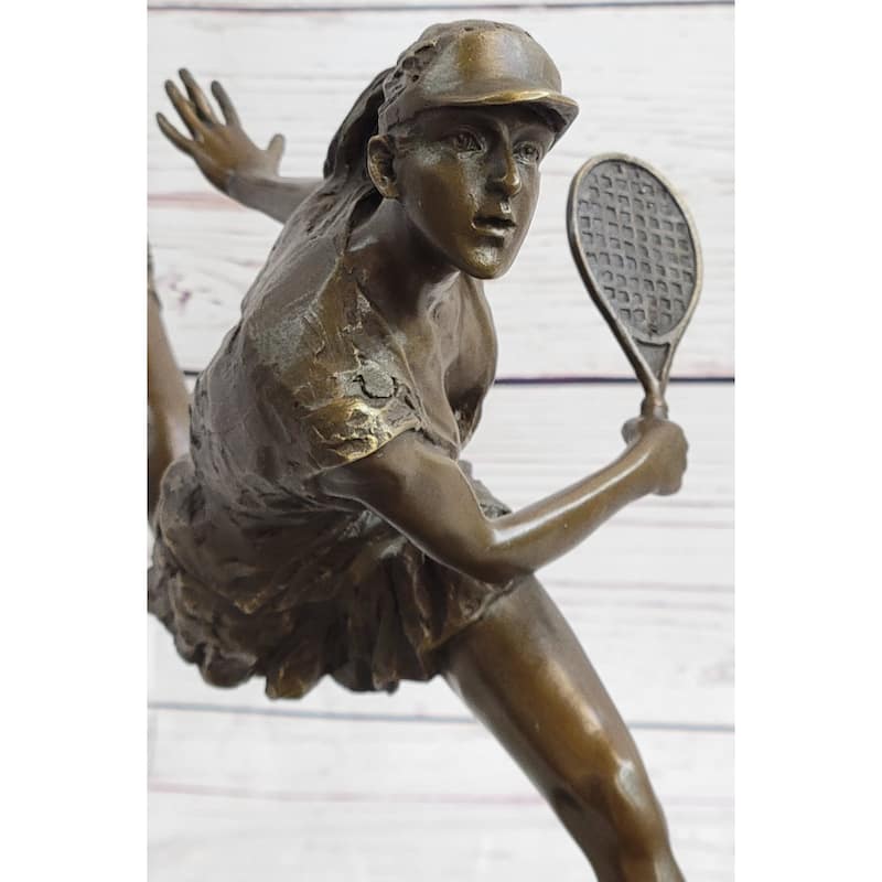 Original Female Tennis Star Player Trophy Bronze Satue By Spanish Artist Milo
