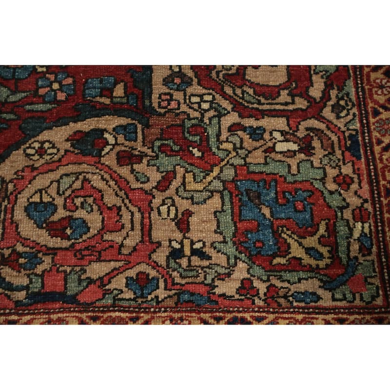 Hand Knotted Oriental 100% Wool Carpet Traditional Floral Navy Blue & Blues Bakhtiari Area Rug - 6' 6'' X 5' 2''