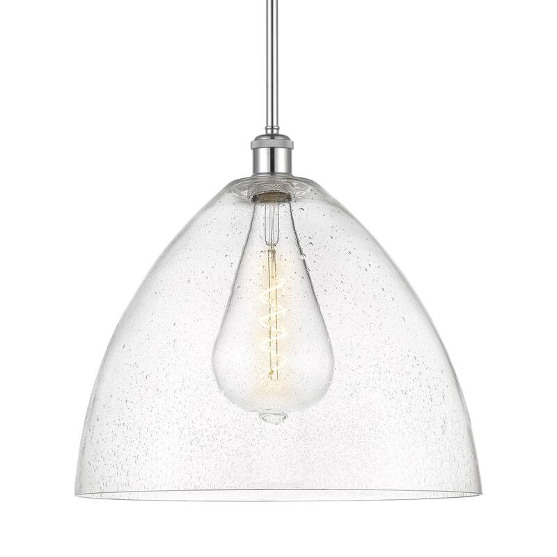 Innovations Lighting 516-1S-17-16 Bristol Pendant Bristol Glass 16" - Polished Chrome / Seedy