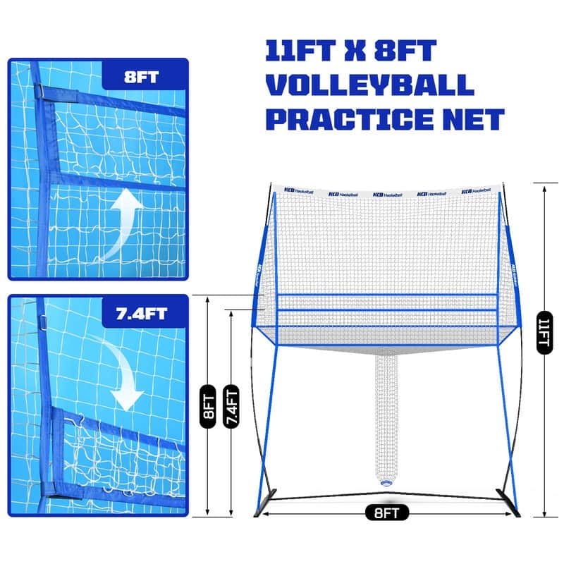 Volleyball Training Equipment Net, Adjustable Volleyball Practice Net Station - 11*18FT