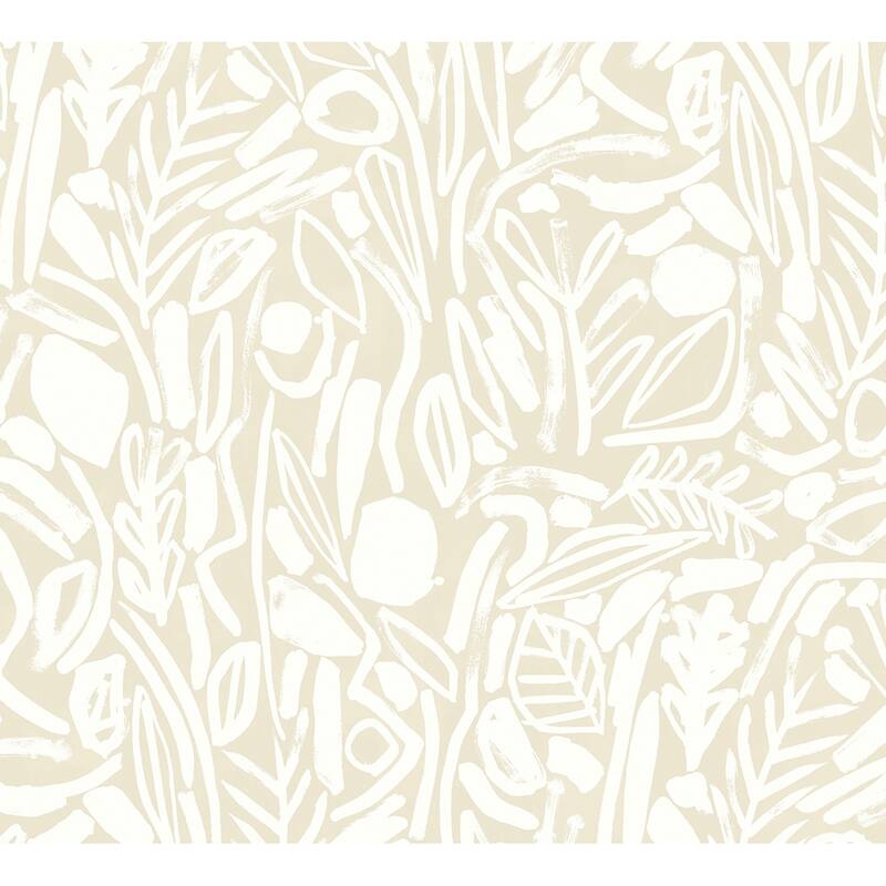 Verdure Neutral Painted Botanical Wallpaper