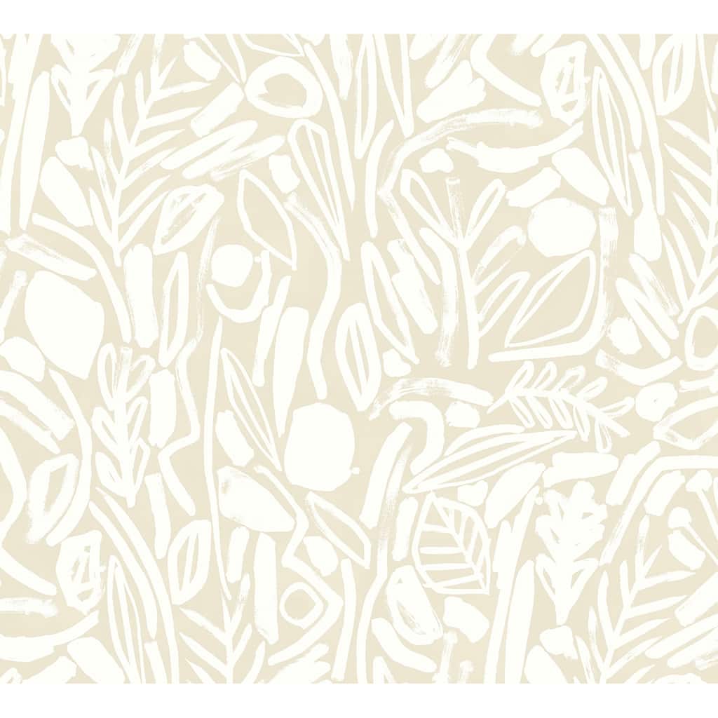 Verdure Neutral Painted Botanical Wallpaper