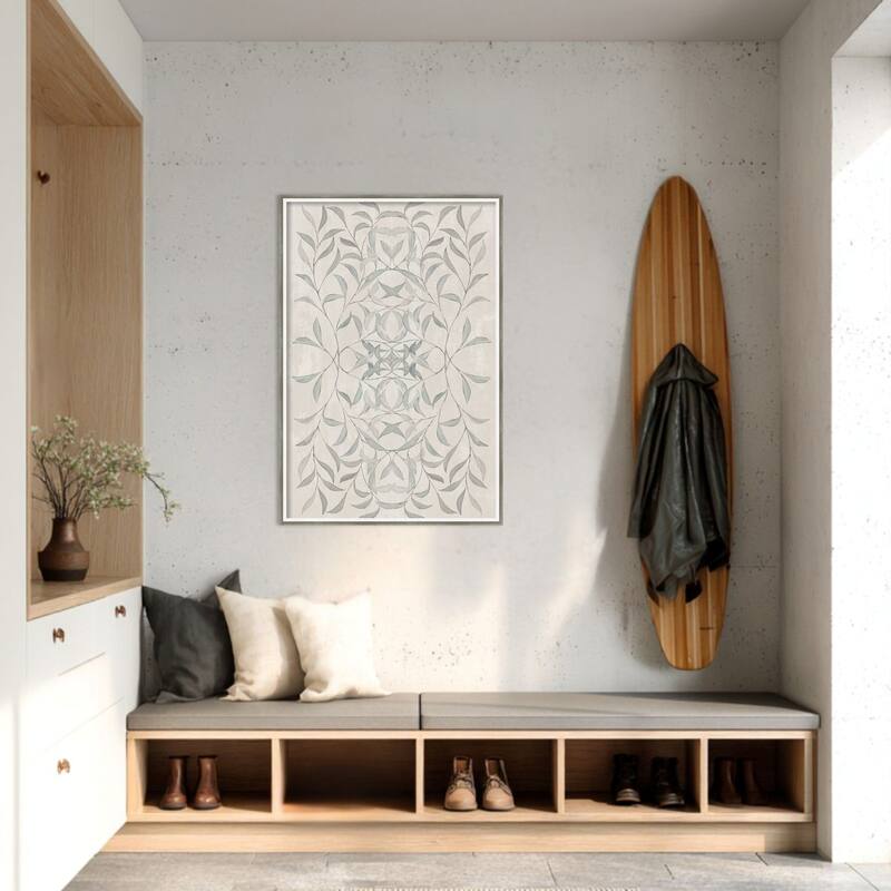 Amanti Art Framed Fabric Pinboard Soft Symmetry of Botanical Patterns by Hannah Dawson Printed Bulletin Board