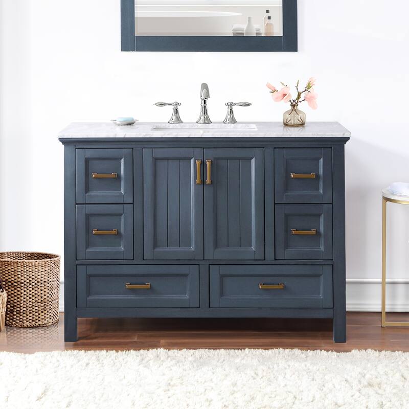 Altair Isla Single Bathroom Vanity Set and Aosta White Countertop without Mirror