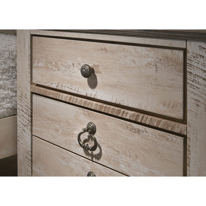 Antique Brown 3-Drawer Nightstand with Patched Wood Top, Felt-Lined Drawer, 29.8"x18.25"x26.13"