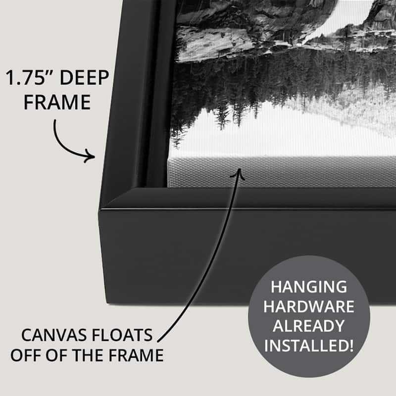 "Marsh Footbridge Cape Cod MA" Black Float Frame Canvas Art