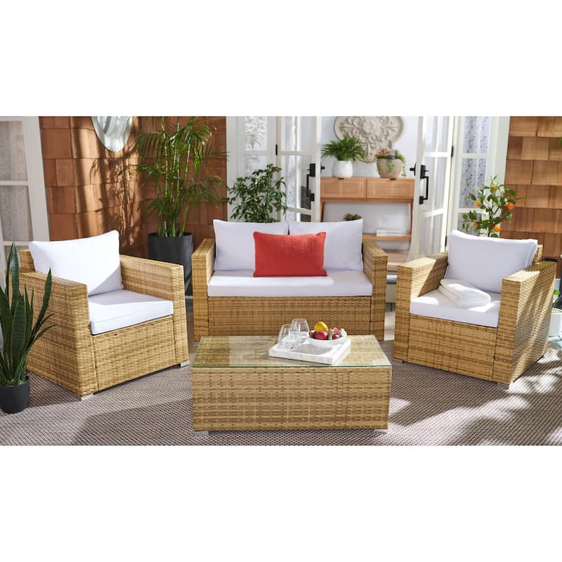 SAFAVIEH Outdoor Living Machie 4-Piece Patio Set.
