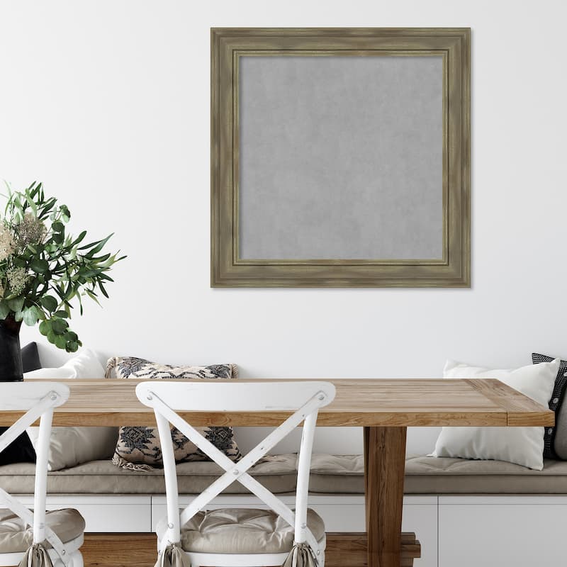 Amanti Art Alexandria Greywash Framed Magnetic Board
