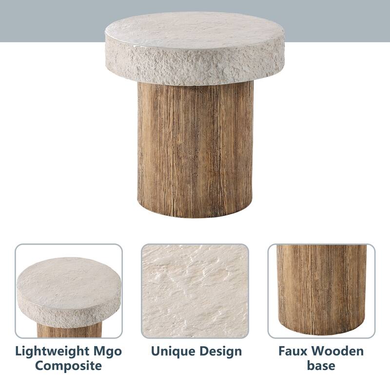 OSIEST 19.7'' Outdoor Concrete Patio Coffee Table
