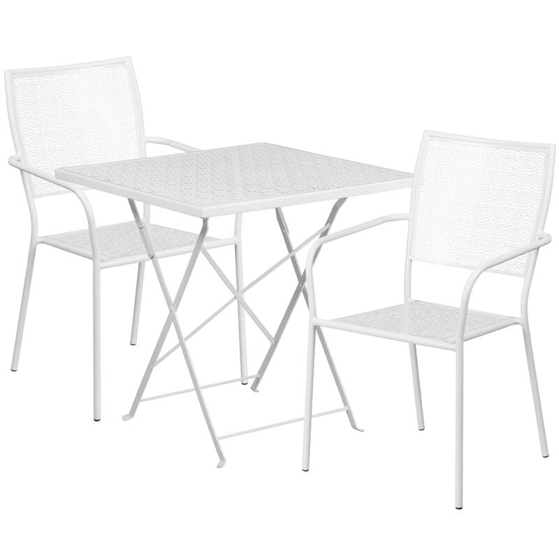 28-inch Square 3-piece Indoor/ Outdoor Folding Table and Chairs Set