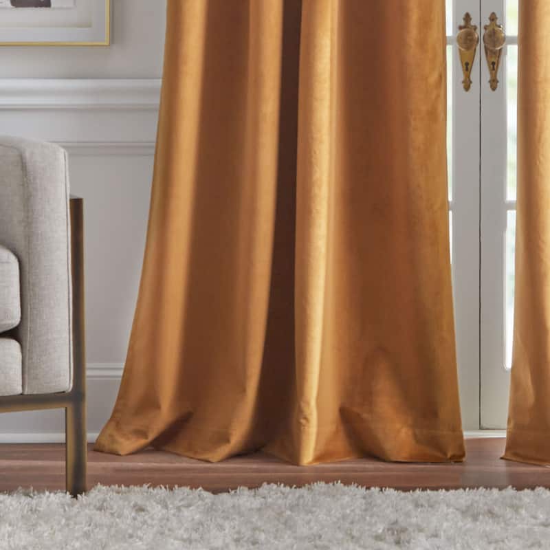 KARL LAGERFELD PARIS Velvet Curtain Panel Pair