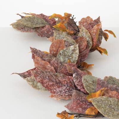 72" Sullivans Warm Fall Mixed Leaf Garland, Multicolored - 6'L x 12.5"W x 4"H