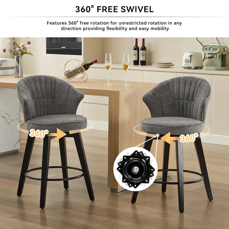 Swivel Bar Stools Side Chair Set of 2