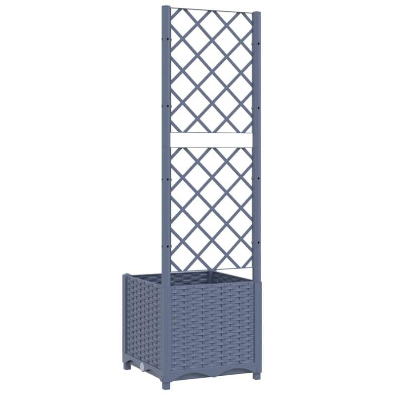 vidaXL Garden Planter with Trellis Plant Pot Flower Box Raised Bed Outdoor PP