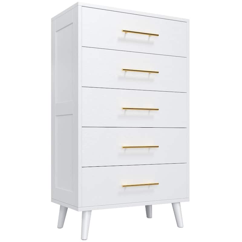 5/6/Chest of Drawers Dresser Modern Drawers with Metal Handles, Wood Storage Dresser for Bedroom, Living Room, Entryway