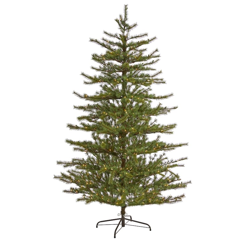 7' Vancouver Mountain Pine Christmas Tree with 450 Clear Lights - Green