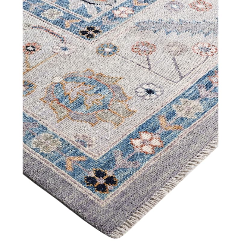 Oushak One-of-a-Kind Hand-Knotted Area Rug - Gray - 9' 0" x 11' 10"