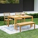 preview thumbnail 1 of 15, Cambridge Casual Paxton 4-piece Teak Outdoor Dining Set Natural Teak/Honey Twist Wicker 