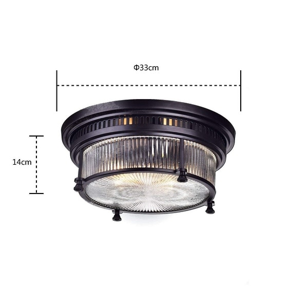 fresnel glass industrial flush mount ceiling light