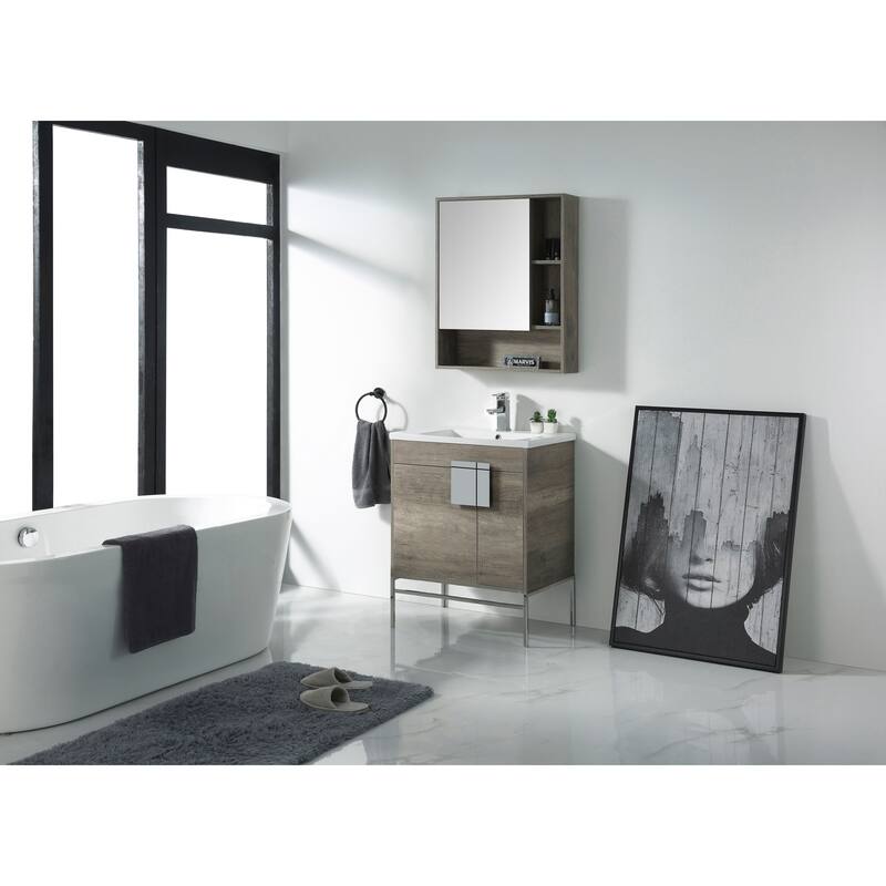 Modern Bathroom Vanity Set, Vireous China Sink Top 30"