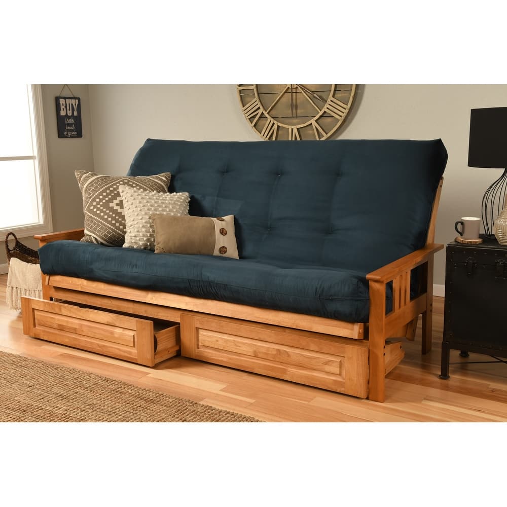 Butternut Queen-size Storage Futon Set with Suede Mattress