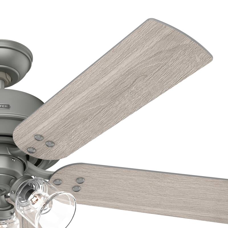 Hunter 52" Shady Grove Ceiling Fan with LED Light Kit/ Pull Chain, Standard or Flush Mount - Casual, Transitional