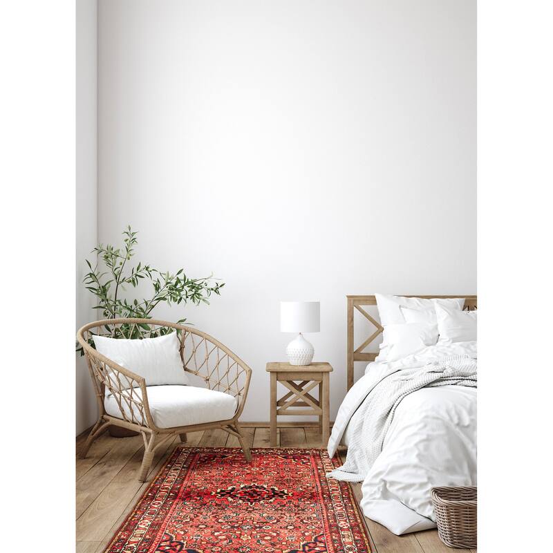 ECARPETGALLERY Hand-knotted Andelz Dark Red Wool Rug - 3'9 x 5'6