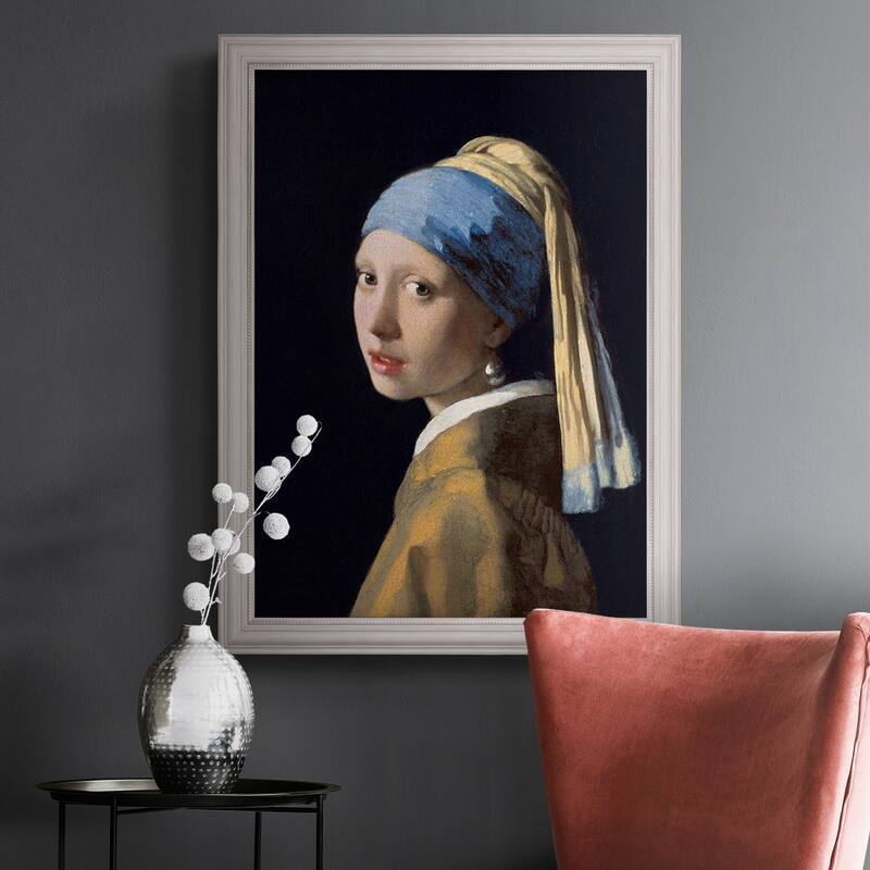 Girl with a Pearl Earring Premium Framed Canvas- Ready to Hang