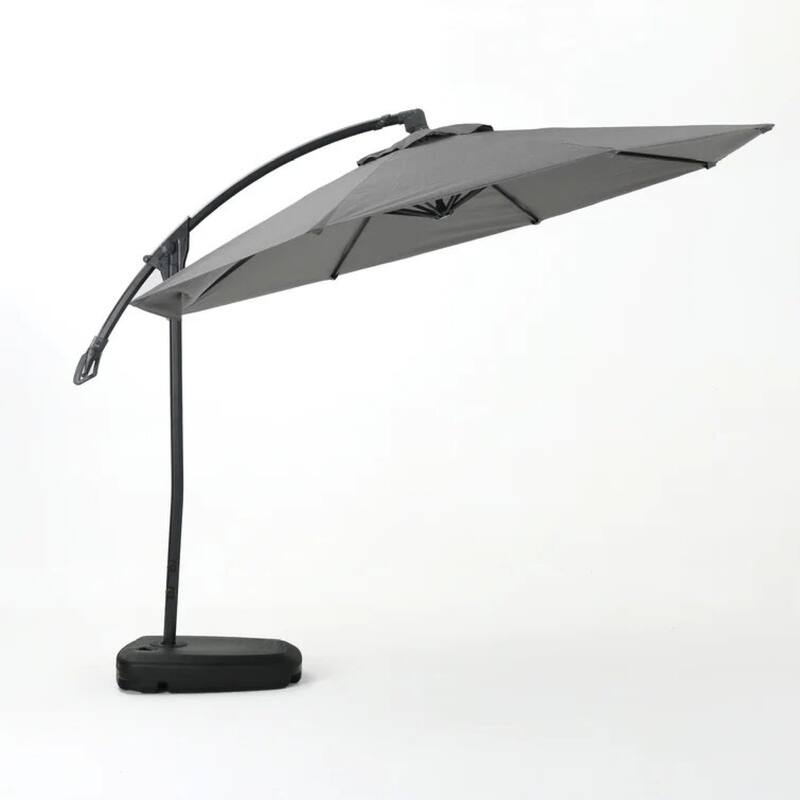 Roomfitters Simple Banana Shape Hanging Cantilever Umbrella with UV Resistant Canopy, No Flap Design, Grey